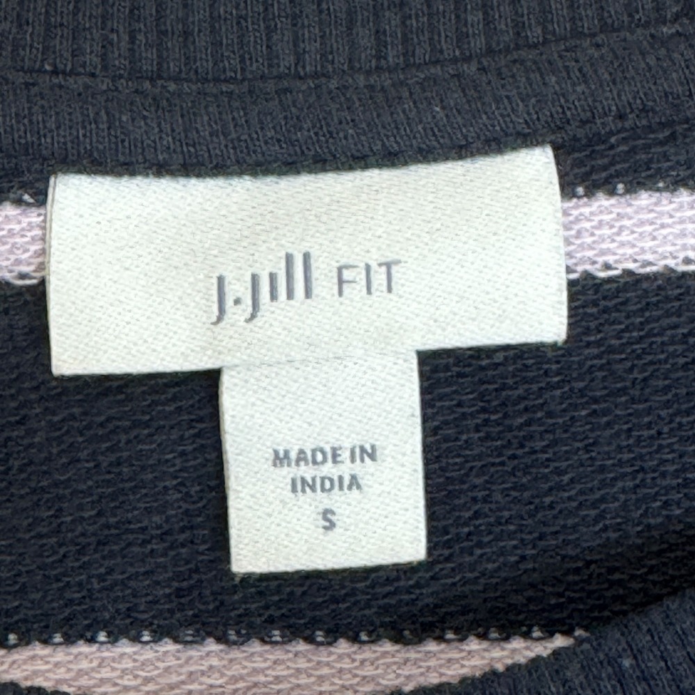 J. Jill FIT Ombre Striped 3/4 Sleeve Top Cotton Blend Tunic Pink Purple Small - Picture 3 of 9